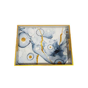 ถาดไม้เคลือบเงาแบบขายส่งจากเวียดนาม ดีไซน์หรูหรา ตกแต่งสวยงาม พร้อมงานศิลปะสีสันสดใส สำหรับตกแต่งบ้านและใช้ใส่เครื่องดื่ม - Product Image 4