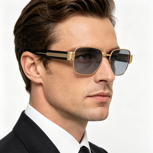 Lunettes de soleil carrées en métal de haute qualité, fabriquées à la main au Japon, design italien vintage, lunettes personnalisées <span class=keywords><strong>Christian</strong></span> Dio - Product Image 6