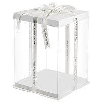 Boîte à gâteau en plastique transparente, boîte d'emballage pliable pour gâteau, 4, 6, 8, 10, 12 pouces, conteneur cadeau pour dessert
