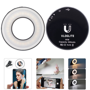 Vloglite – mini miroir de téléphone au design unique breveté, lumière de remplissage d'anneau de selfie avec support pour la photographie de Tiktok vlog <span class=keywords><strong>2022</strong></span> - Product Image 4