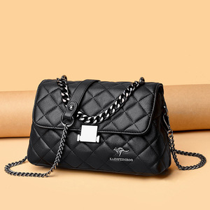 Nouveau sac à bandoulière carré en PU avec fermeture éclair, motif treillis, chaîne, sac à main pour femme - Product Image 5