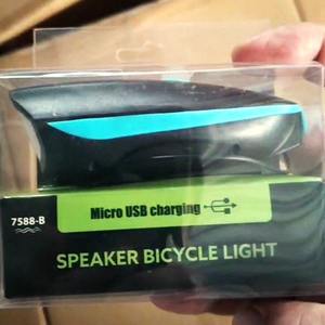 Luz de Bicicleta con Altavoz 7588-B, Carga Micro USB, LED Recargable - Product Image 1
