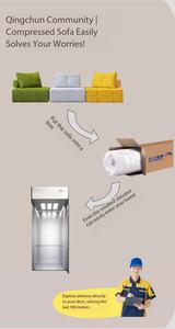 Sofá cama individual de estilo perezoso con cubierta lavable de esponja comprimida al vacío para sala de estar-Precio de fábrica/venta al por mayor - Product Image 3