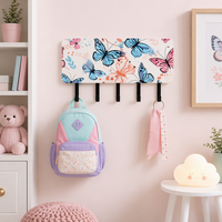 Présentoir d'accessoires de luxe personnalisé avec impression UV, crochets de rangement, étagères et support à bijoux pour la décoration intérieure moderne de l'entrée et de la chambre