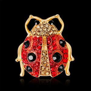 Nouvelle broche insecte multicolore cristal strass coccinelle sept taches papillon broche insecte scarabée femmes vêtements accessoires - Product Image 3