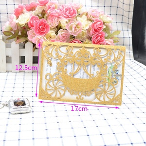 Invitations de Quinceañera découpées au laser avec paillettes, thème carrosse de Cendrillon, pour un 16e anniversaire - Product Image 2