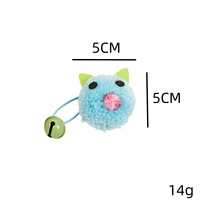 Jouet en peluche pour chat en forme de tête de chat ronde, adorable et très vendu, avec clochette sonore pour le nettoyage des dents