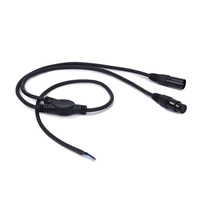 Câble adaptateur XLR 3 broches coudé mâle-femelle à montage sur panneau, câble de microphone équilibré tressé avec capuchon en caoutchouc anti-poussière en PVC, 1080p 2K