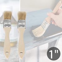 Lot de 4 pinceaux plats pour la maison, poils naturels, manche en bois, 0,5 pouce, 1 pouce, 1,5 pouce, 2 pouces