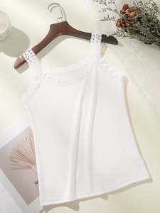 Canotta da Donna Personalizzata OEM all'Ingrosso, Casual con Spalline in Pizzo, Senza Maniche, Morbida, Comoda e Traspirante - Product Image 4