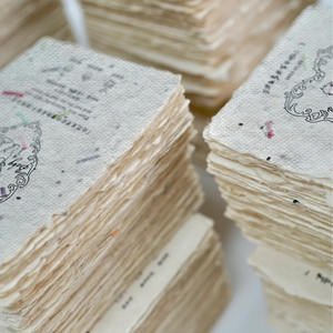 Cartes-cadeaux en papier cultivable faites à la main Invitations en papier de rocaille en forme personnalisée pour les cartes plantables de vacances/mariages - Product Image 2