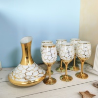 Ensemble de carafe à thé aux fruits de luxe personnalisable en or gravé au laser de style col de cygne pour la fête du festival musulman, cadeau pour la maison