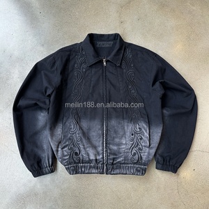 Veste de travail en toile épaisse avec logo brodé 3D personnalisé, style vintage, rouge délavé, veste de charpentier Detroit - Product Image 2