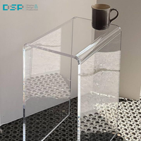 DSP Vietnam usine Personnalisé moderne acrylique de haute qualité minimaliste décoration de la maison transparent elliptique petite table d'appoint