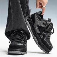Chaussures de skate à plateforme pour hommes KS Spring, logo personnalisé OEM ODM, empeigne en daim et mesh, semelle épaisse, baskets décontractées, couleur personnalisée