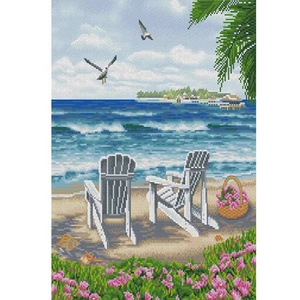 XIXI Kit d'art DIY, Peinture acrylique peinte à la main, Paysage marin, Point de croix, Peinture diamant, Vente en gros - Product Image 1