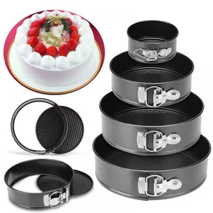 Miễn phí của PFOA PFOS BPA 3pcs không dính <span class=keywords><strong>springform</strong></span> Bánh <span class=keywords><strong>Pan</strong></span> Set Carbon thép chống rò rỉ Cheesecake chảo với đáy có thể tháo rời - Product Image 1