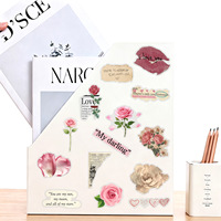 50 autocollants transparents roses en forme de cœur romantique pour la Saint-Valentin, à faire soi-même