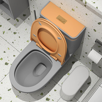 Ensemble WC et lavabo mural en céramique, style moderne, facile à nettoyer, avec cuvette émaillée monobloc