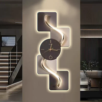 Horloge murale 3D haut de gamme en porcelaine sculptée avec éclairage LED, style mode, vente en gros, excellent rapport qualité-prix