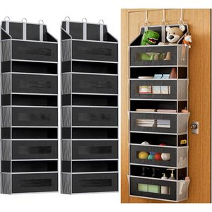 Organisateur suspendu au-dessus de la porte, 5 étagères suspendues avec 10 poches en filet pour le rangement derrière la porte ou à l'usage mural - Product Image 1