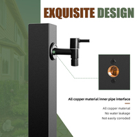 Robinet de jardin extérieur en acier inoxydable et laiton, design chinois, résistant au gel, pour villa