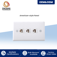 Pelat Dinding Keystone ABS 1 2 3 4 6 Port Standar AS Single Gang Faceplate RJ45 Cat5e Cat6 Soket Dinding Jaringan