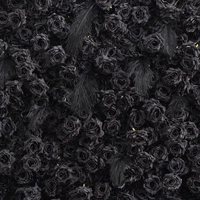 Mur de fond en roses noires artificielles 3D, panneau mural en tissu de soie enroulable pour décoration de Noël et de remise des diplômes