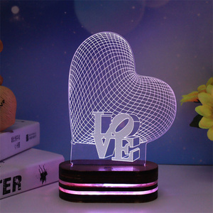 3D LED Home Decorative Lamp Heart Shaped Night Light Party Decoration Lights - Product Image 2