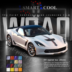 SmartCool 1.52*18m PET Auto Coloré <span class=keywords><strong>Wrap</strong></span> Vinyle Sans Bulle Autocollant De Voiture Revêtement De Voiture Brillant UV Résistant PVC <span class=keywords><strong>Wrap</strong></span> pour Voiture Films - Product Image 3