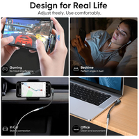 Adaptateur de câble audio USB-C vers 3,5 mm |   Adaptateur de téléphone à écouteurs filaires avec puce DAC, articulation rotative à 540°, longueur 10 cm