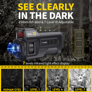FNIRSI NVS-20 4K Monoculaire Dispositif de Vision Nocturne Full <span class=keywords><strong>Dark</strong></span> 300m Infrarouge 6x Zoom Numérique Télescope De Chasse En Plein Air Jour Nuit Utilisation - Product Image 6