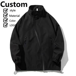 Veste de sport imperméable coupe-vent pour homme, style streetwear, en polyester softshell, avec logo personnalisé - Product Image 1