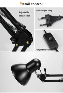 SML có thể gập lại đèn <span class=keywords><strong>Led</strong></span> cạnh giường ngủ đèn bàn với kẹp kẹp Đèn bàn cho phòng ngủ đọc sách trang trí phòng khách - Product Image 3