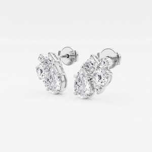 Elegantes Pendientes de Diamantes con Mosaico de Cinco Piedras de 3 Quilates con Brillo Intenso, Joyería de Lujo Ética para Mujer, para Uso Diario y Ocasiones Especiales - Product Image 4