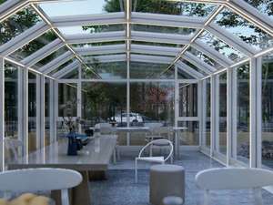 Invernadero de Cristal Contemporáneo en Oferta, Villa con Jardín, Patio Exterior, Solárium, Cuatro Estaciones, Resistente a la Lluvia - Product Image 4