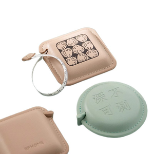 Kunden spezifisches Lederband Lineal Drucken Logo Quadrat Runde PU Öl seitliches Lineal Stahl druck Kleines Geschenk Mini Benutzer definiertes Lineal Drucken - Product Image 4