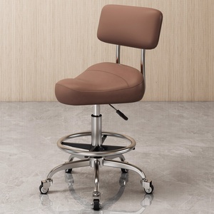 Height Adjustable Saddle Height Metal Chair Modern Design Backrest Swivel Commercial Use for Kitchen Front <b>Desk</b> Barber Settings - Product Image 1
