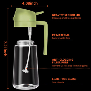 Spruzzatore <span class=keywords><strong>per</strong></span> <span class=keywords><strong>Olio</strong></span> da Cucina 2 in 1, Bottiglia Dispenser <span class=keywords><strong>per</strong></span> <span class=keywords><strong>Olio</strong></span> d'Oliva da 470ml, Bottiglia in Vetro Premium da 16oz, Nebulizzatore <span class=keywords><strong>per</strong></span> <span class=keywords><strong>Olio</strong></span> di Grado Alimentare <span class=keywords><strong>per</strong></span> <span class=keywords><strong>Friggitrice</strong></span> <span class=keywords><strong>ad</strong></span> <span class=keywords><strong>Aria</strong></span> - Product Image 3
