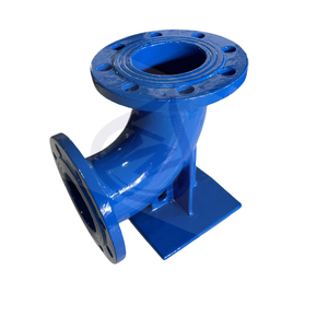 Raccord de tuyauterie à double bride en fonte ductile basse pression ISO2531 PN10 PN16 PN25, coudé à 90 degrés, type « pied de canard » (DI), peint - Product Image 3