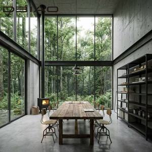 Grande fenêtre <span class=keywords><strong>panoramique</strong></span> fixe en alliage d'aluminium, insonorisée et à rupture de pont thermique, pour mur-rideau extérieur de villa et <span class=keywords><strong>salon</strong></span> - Product Image 2