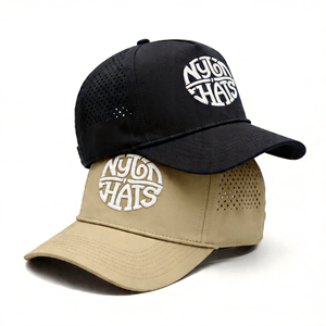 Casquette de sport 5 panneaux personnalisée OEM avec logo brodé pour hommes et femmes, en nylon découpé au laser, avec corde de golf - Product Image 4