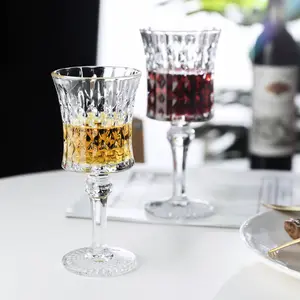 Verre à vin Vintage rond en relief cristal clair, verre à Champagne de Restaurant, verre de cuisine, fête, boisson froide, verres à eau, gobelet