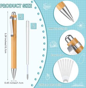 Stylos en bambou écologiques recyclés avec logo personnalisé de haute qualité, stylos à bille promotionnels en bois, cadeau personnalisé - Product Image 2