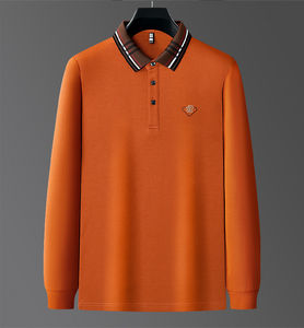 قميص بولو جديد لعام 2024 بألوان متباينة وياقة وأكمام طويلة، مقاسات من <span class=keywords><strong>M</strong></span> إلى 4XL، قميص رجالي عملي غير رسمي مع تطريز حروف وخرز من القطن - Product Image 3