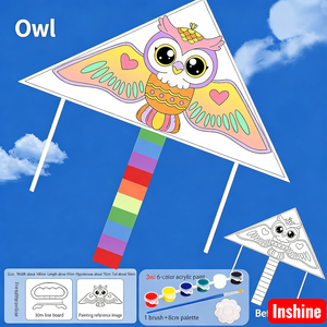 <span class=keywords><strong>Cerf</strong></span>-<span class=keywords><strong>volant</strong></span> DIY pour enfants facile à piloter, kit de peinture et de loisirs créatifs avec 6 couleurs et canne à pêche, parfait pour le plaisir familial en plein air - Product Image 1