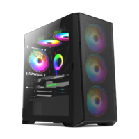 AntarcChill Dark Flash Computer Case Gaming Computer Cpu Cases Pc Gaming Cpu Cabinet with VGA Card Slot for Gamer