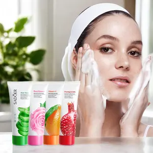 Organic herbal mineral facial foam cleanser deep cleaning pore remove blackhead acne facial cleanser aloe vera face cleanser