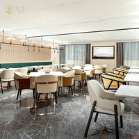 Nouvelle conception de tables de café en marbre pour hôtel et restaurant nordique, sièges de restaurant, table et chaise en bois durables, ensemble de meubles pour hôtel