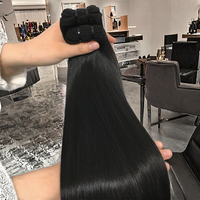 Peluca de pelo Remy puro, peluca recta de Color negro Natural, peluca con cierre de calidad superdibujada doble 5*5